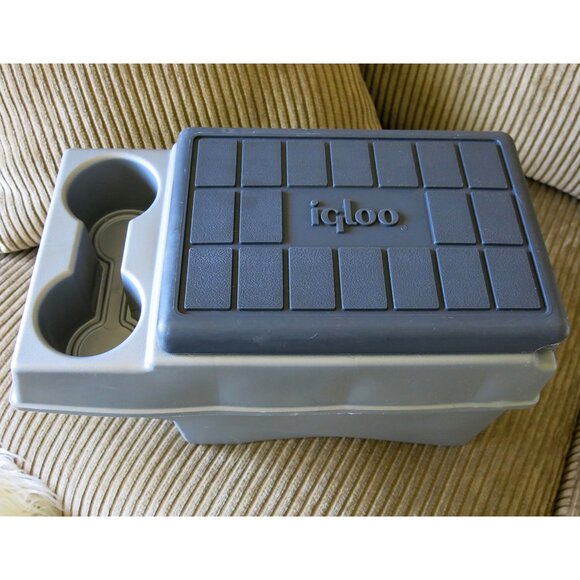 Vintage IGLOO Little Kool Rest Car Cooler Gray Blue Ice Console Cup Holder USA - Picture 5 of 15